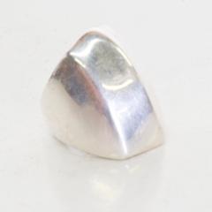  Taxco Taxco Sterling Silver Wide Band Ring Stylish Signet Mexico Modernism 1970s - 1983556