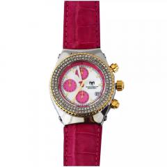  TechnoMarine Vintage Pink Technomarine Womens Chronograph Wristwatch Diamonds MOP Dial - 4054149