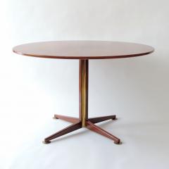  Tecno Tecno Milano Osvaldo Borsani Circular dining table in wood and brass details 1960s - 3324601