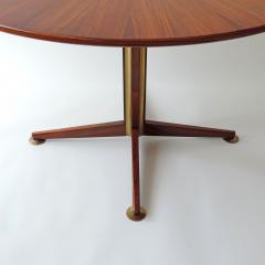  Tecno Tecno Milano Osvaldo Borsani Circular dining table in wood and brass details 1960s - 3324605