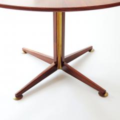  Tecno Tecno Milano Osvaldo Borsani Circular dining table in wood and brass details 1960s - 3324606