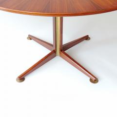  Tecno Tecno Milano Osvaldo Borsani Circular dining table in wood and brass details 1960s - 3324608