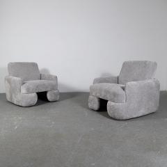  Tecnosalotto Pair of Gray Boucl Armchairs Italy 1970s - 2744522