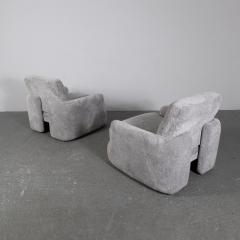  Tecnosalotto Pair of Gray Boucl Armchairs Italy 1970s - 2744523