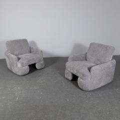  Tecnosalotto Pair of Gray Boucl Armchairs Italy 1970s - 2744530