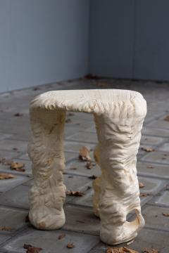  Tellurico Design Studio 3 Legs Stool Carved Wooden Stool - 3273709