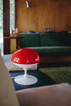  Temde Leuchten Large 1960s Max Bill Red White Table Lamp for Temde Leuchten Switzerland - 2561759