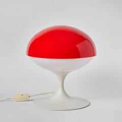  Temde Leuchten Large 1960s Max Bill Red White Table Lamp for Temde Leuchten Switzerland - 2561763