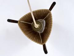  Temde Leuchten Lovely Mid Century Modern Teak Sisal Bedside Table Lamp Denmark 1960s - 4592614