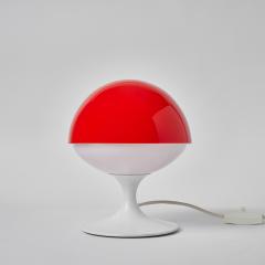  Temde Leuchten Pair of 1960s Max Bill Red White Table Lamps for Temde Leuchten Switzerland - 2561051