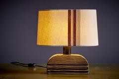  Temde Leuchten Pair of Temde Table Lamps in brushed wood with original shades 1960s - 3347274