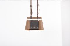  Temde Leuchten Rare Temde Pendant Lamp in plywood leather and metal Switzerland 1950s - 1833210