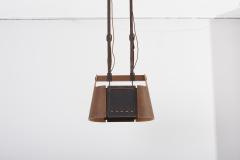  Temde Leuchten Rare Temde Pendant Lamp in plywood leather and metal Switzerland 1950s - 1833211