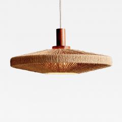  Temde Leuchten Temde Leuchten UFO Disc Pendant with Teakwood Centerpiece - 4484103