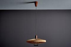  Temde Leuchten Temde Leuchten UFO Disc Pendant with Teakwood Centerpiece - 4813894