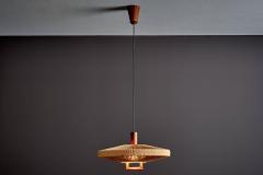  Temde Leuchten Temde Leuchten UFO Disc Pendant with Teakwood Centerpiece - 4813895