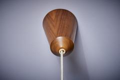  Temde Leuchten Temde Pendant Lamp in Teak and Sisal Switzerland 1960s - 3438944