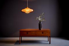  Temde Leuchten Temde Pendant Lamp in Teak and Sisal Switzerland 1960s - 3438948