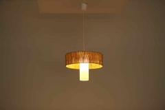  Temde Leuchten Temde Teak and Sisal Pendant Lamp - 2904482