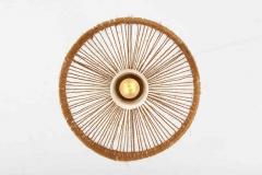  Temde Leuchten Temde Teak and Sisal Pendant Lamp - 2904487