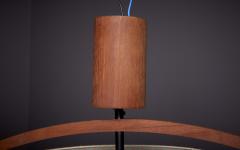  Temde Leuchten Temde Wood and Parchment Paper Teak Pendant Lamp Switzerland 1960s - 3250169