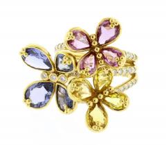  Temple St Clair TEMPLE ST CLAIR MULTI COLOR SAPPHIRE GOLD BUTTERFLY RING - 3294276