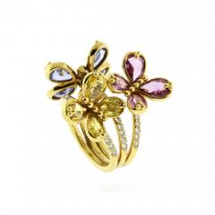  Temple St Clair TEMPLE ST CLAIR MULTI COLOR SAPPHIRE GOLD BUTTERFLY RING - 3294709