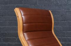  Tendo Mokko Japanese Tendo Mokko Heron Cognac Leather Lounge Chair - 4309333