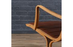  Tendo Mokko Japanese Tendo Mokko Heron Cognac Leather Lounge Chair - 4309337