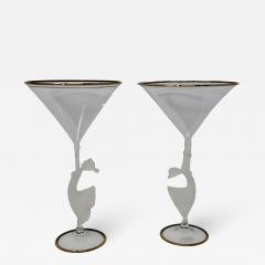  Tessaro Murano Glass Martini Glasses by Tessaro a Pair - 2021039