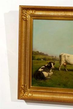  Th odore Levigne French Realist Oil on Canvas Cow Painting Signed by Th odore Levigne circa 1880 - 3415389
