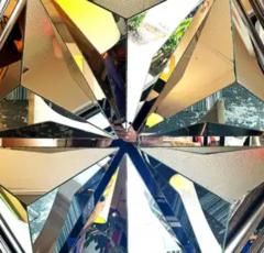  Thayer Coggin 1970s Hexagonal Mirrored Wall Sculpture Milo Baughman for Thayer Coggin - 3925054