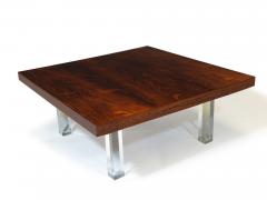  Thayer Coggin Milo Baughman Brazilian Rosewood and Lucite Coffee Table - 3058028
