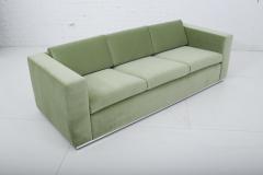  Thayer Coggin Milo Baughman Green Velvet Sofa on Chrome Base 1970 - 1563552