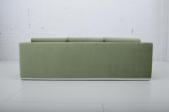  Thayer Coggin Milo Baughman Green Velvet Sofa on Chrome Base 1970 - 1563559