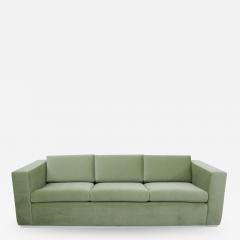  Thayer Coggin Milo Baughman Green Velvet Sofa on Chrome Base 1970 - 1565171