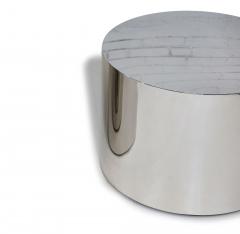  Thayer Coggin Milo Baughman Polished Stainless Steel Chrome Drum Side Table 17 h - 4386575