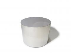  Thayer Coggin Milo Baughman Polished Stainless Steel Chrome Drum Side Table 17 h - 4386579