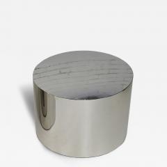  Thayer Coggin Milo Baughman Polished Stainless Steel Chrome Drum Side Table 17 h - 4386672
