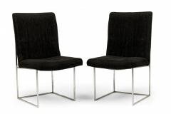  Thayer Coggin Milo Baughman for Thayer Coggin Black Woven Fabric Captain Dining Side Chairs - 4172270