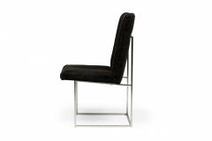  Thayer Coggin Milo Baughman for Thayer Coggin Black Woven Fabric Captain Dining Side Chairs - 4172273