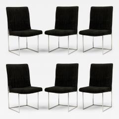  Thayer Coggin Milo Baughman for Thayer Coggin Black Woven Fabric Captain Dining Side Chairs - 4219605