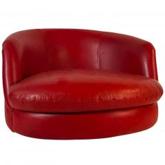  Thayer Coggin Milo Baughman for Thayer Coggin Leather Swivel Tub Chair 2000 - 4433997
