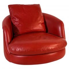  Thayer Coggin Milo Baughman for Thayer Coggin Leather Swivel Tub Chair 2000 - 4433998