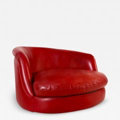  Thayer Coggin Milo Baughman for Thayer Coggin Leather Swivel Tub Chair 2000 - 4434857