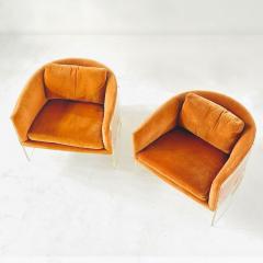  Thayer Coggin Milo Baughman for Thayer Coggin Lucite and Velvet Lounge Chairs 1960 - 4315541