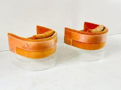  Thayer Coggin Milo Baughman for Thayer Coggin Lucite and Velvet Lounge Chairs 1960 - 4315543