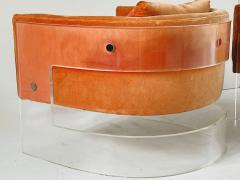  Thayer Coggin Milo Baughman for Thayer Coggin Lucite and Velvet Lounge Chairs 1960 - 4315544