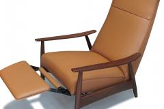  Thayer Coggin Milo Baughman for Thayer Coggin Walnut Recliner Lounge Chair - 3434792