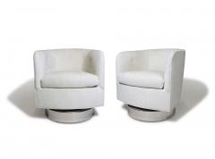  Thayer Coggin Swivel Tilt Chrome Base Lounge Chairs by Milo Baughman for Thayer Coggin - 4058472